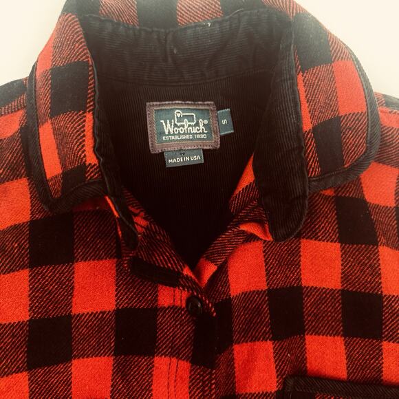 Woolrich Vintage Red Black Buffalo Plaid Long Sleeve Flannel Shirt Women’s Small - Picture 2 of 5